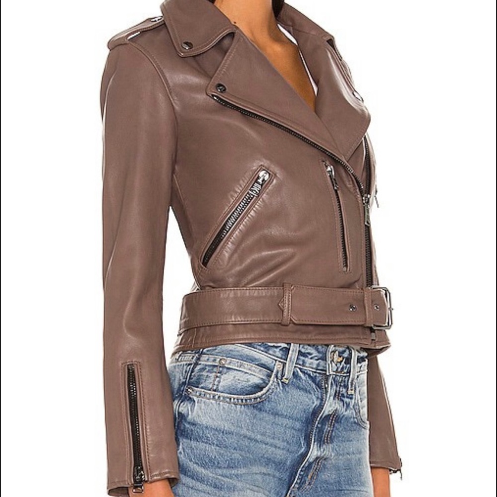 NWT Allsaints Balfern Petrol Leather Jacket us 4
